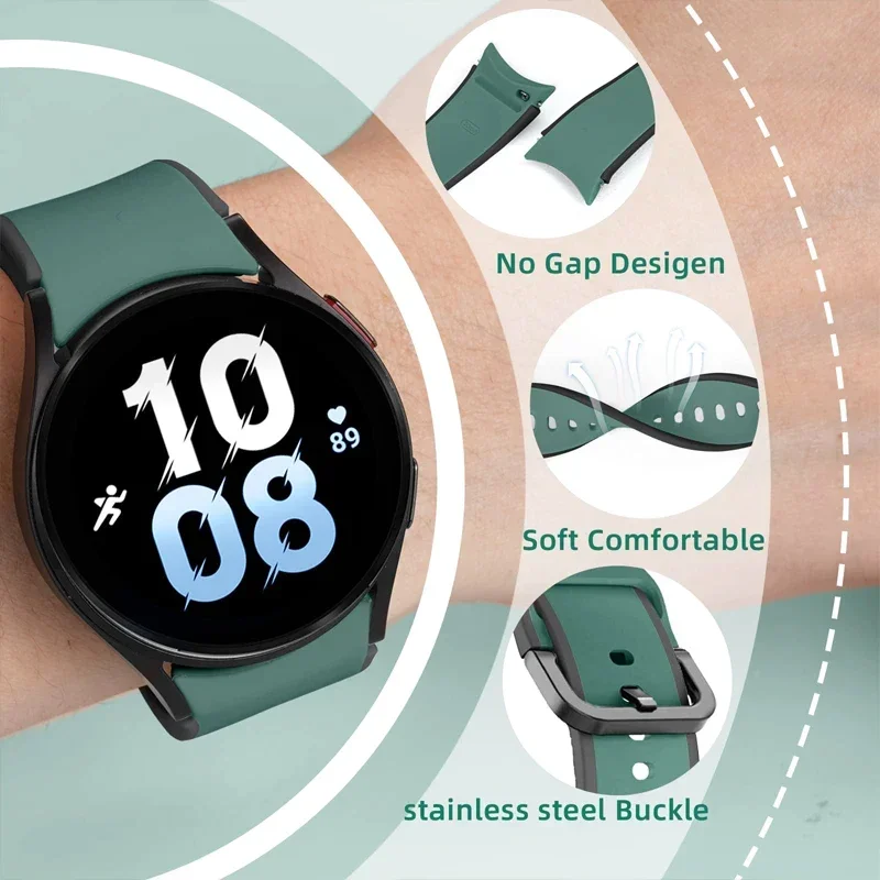 Официальный ремешок 1:1 для Samsung Watch 6/5/4 40 мм-44 мм Watch5 Pro 45 мм, индивидуальный выпуск, спортивный ремешок 20 мм Galaxy 6 Classic, 43 мм/47 мм