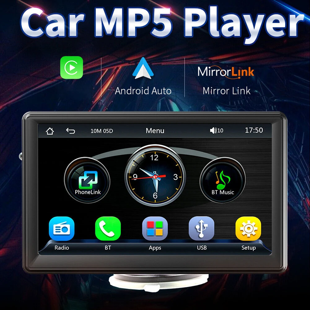 Carplay Android Auto Car Sistema intelligente Mirrorlink Navigatore portatile Touch screen da 7,0 pollici Lettore MP5 Telecamera di retromarcia WiFi