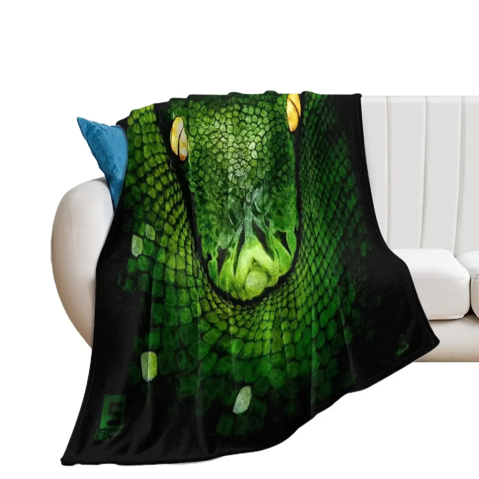 Green Tree Python (Morelia viridis) Throw Blanket sofa bed Fashion Sofas Single Blankets