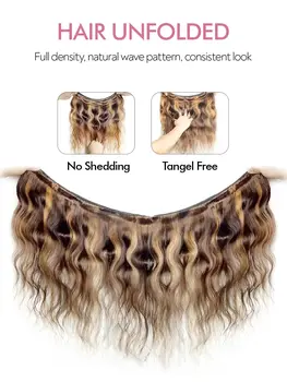 漸變挑染水波紋髮束 22 24 26 28 吋 Remy 真人髮接髮 4/27 染色 100% 真髮 巴西髮編織 8 最佳銷售 漸層色接髮 - №5