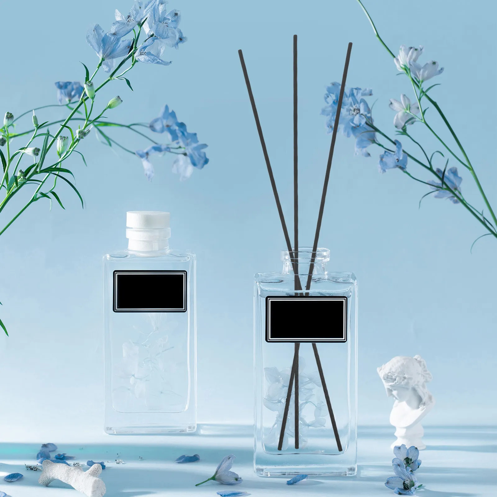 

100Pcs Fibre Reed Diffuser Sticks Black Thick Aroma Fragrance Refill Reeds for Bathroom Bedroom Office Home Air Freshener Scent