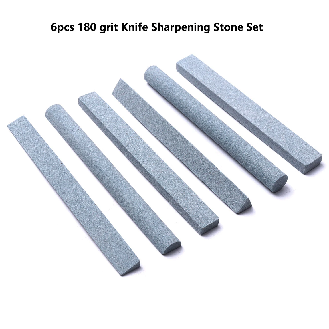 

6pcs 180 grit Knife Sharpening Stone Set Green Carbon Polishing Stone Oilstone Grinding Whetstone for Glass Jewelry Ceramic