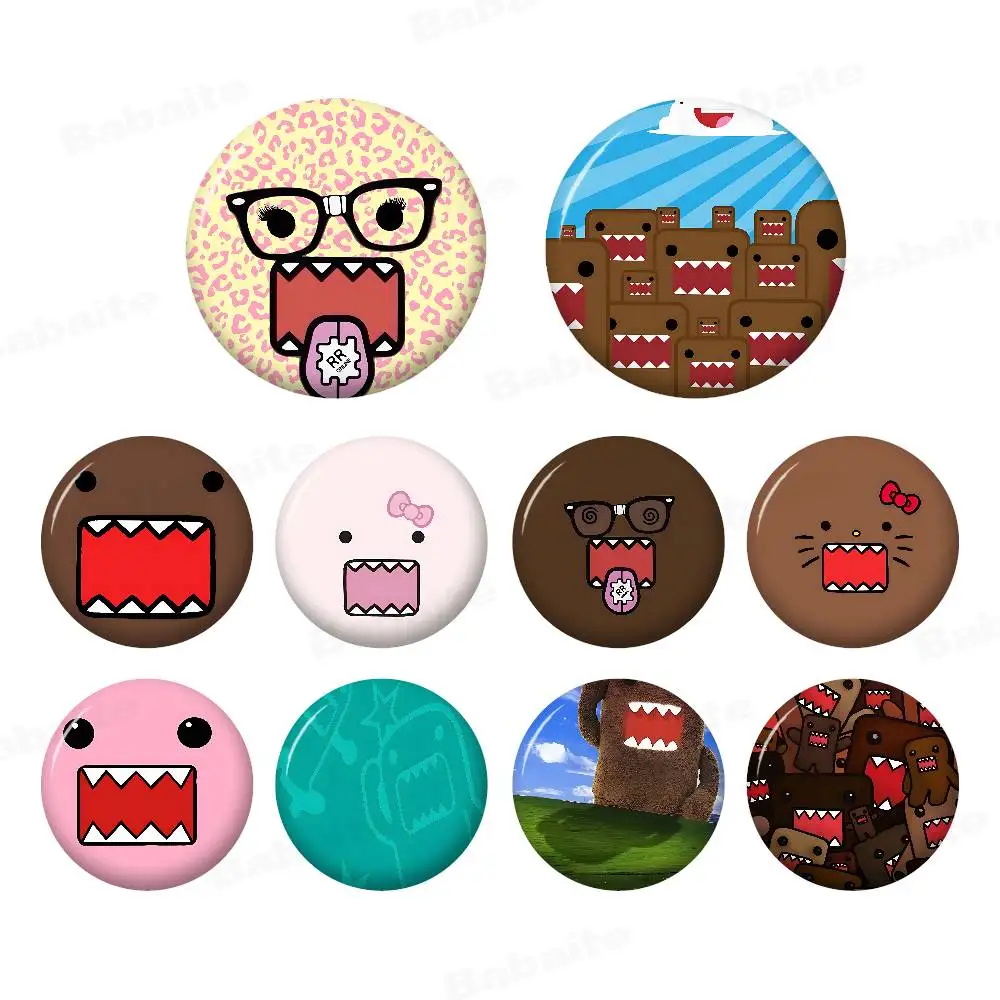 Cute D-Domo-KunS Anime Button Pin Handmade Brooch for Clothes Cartoon Badge Backpack Decoration Jewelry Accessories