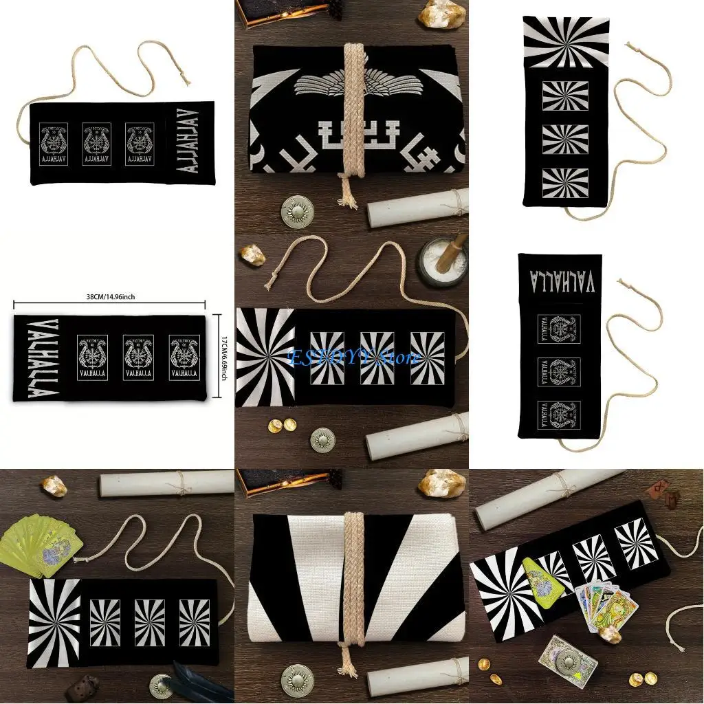 

G6DE Durability Poly Linen Tarots Card Storage Bag Bright Washable for Divination