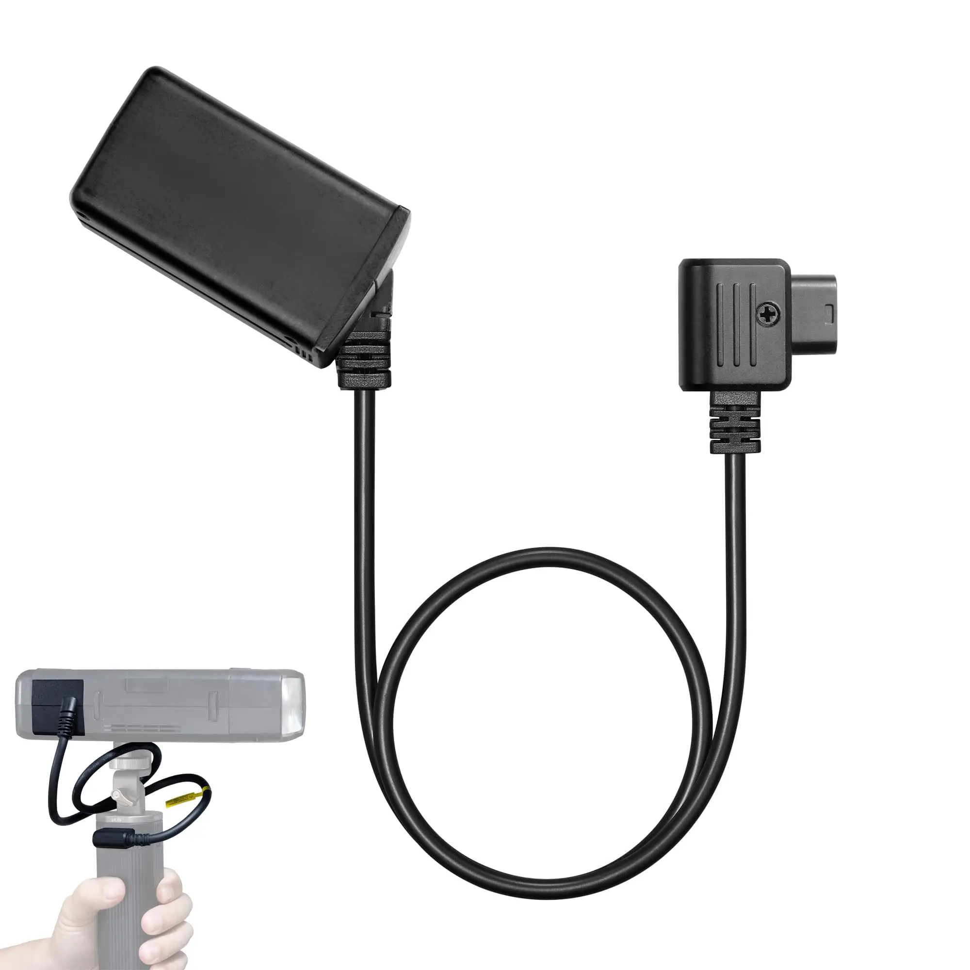 Kabel zasilający atrapą baterii Godox DT-WB29, zaprojektowany do uchwytu baterii BG02 i lamp błyskowych serii AD (AD200/AD200Pro/AD200Pro II/AD300Pro) — zdjęcie produktu 7