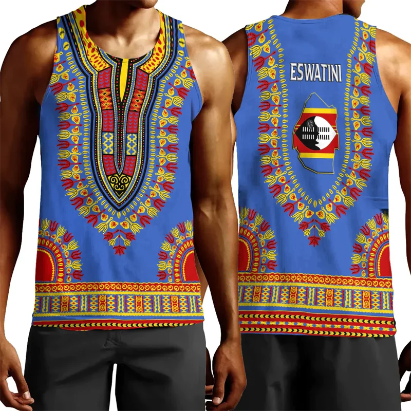 African Country 3D Print Tank Tops Men's Clothing Women Fashion Casual Streetwear Oversized Tops Tees Sleeveless Shirts Hombre