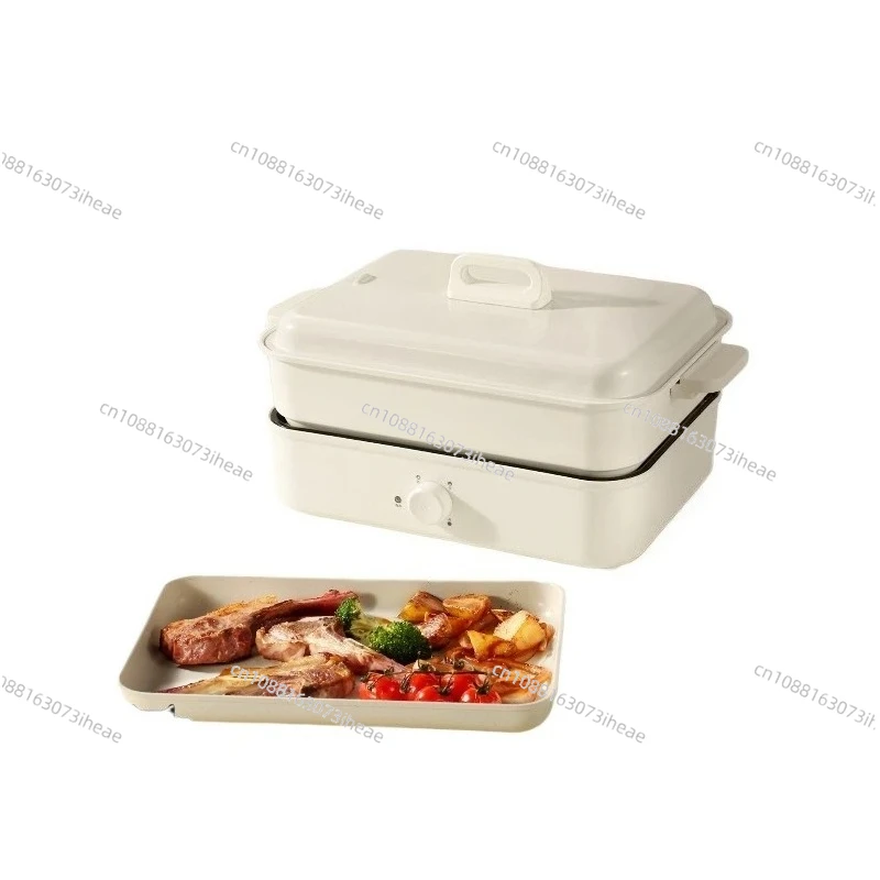 Multifunctional cooking electric hot pot household electric frying integrated shabu barbecue electric steamer