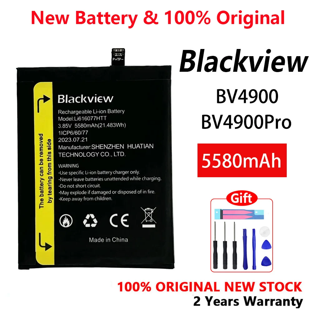 100% Original BV4900 5580mAh Li616077HTT Replacement Mobile Phone Battery For Blackview BV4900 / BV4900Pro BV4900 Pro With Tools