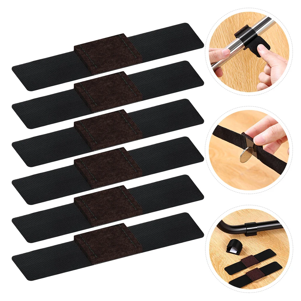 12 Pcs Bow Pads Furniture Leg Floor Protectors Chair Savers Dining Table with Hook and Loop Fasteners for Sled Base Side Cloth