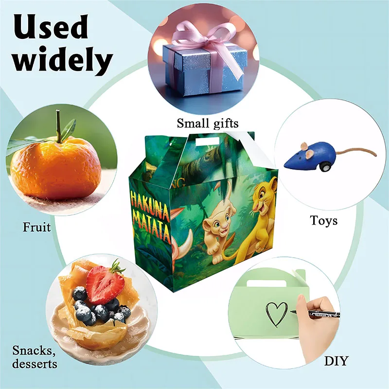 Cartoon The Lion King Theme Surprise Gift Candy Goodie Box Kids Halloween Party Favor DIY Treasure Birthday Party Decorations