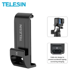 TELESIN Waterproof Rechargeable Side Cover For GoPro Hero 12 11 10 9 Action Cameras Battery Removable Type-C Charging Cover Port