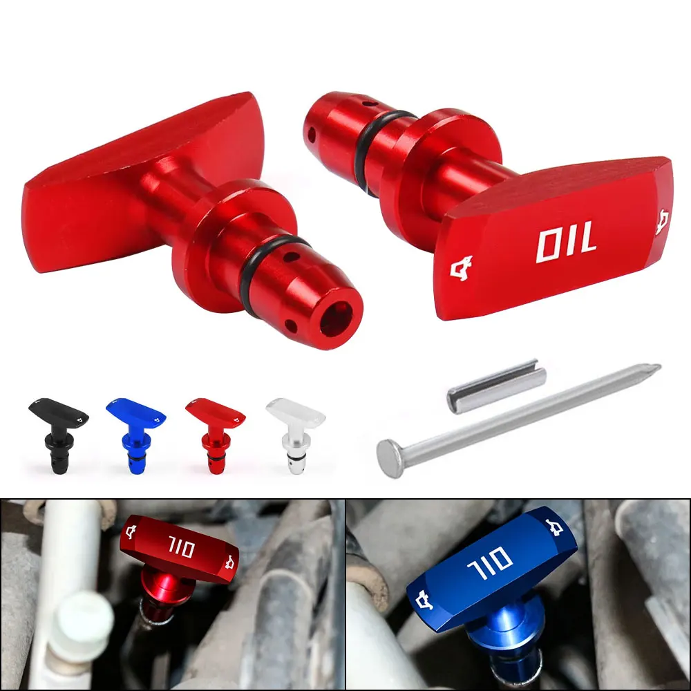 Car Universal Oil Dipstick Pull Handle Engine Oil Pullhandle Aluminum Billet Automobile Replacement Modification Decoration