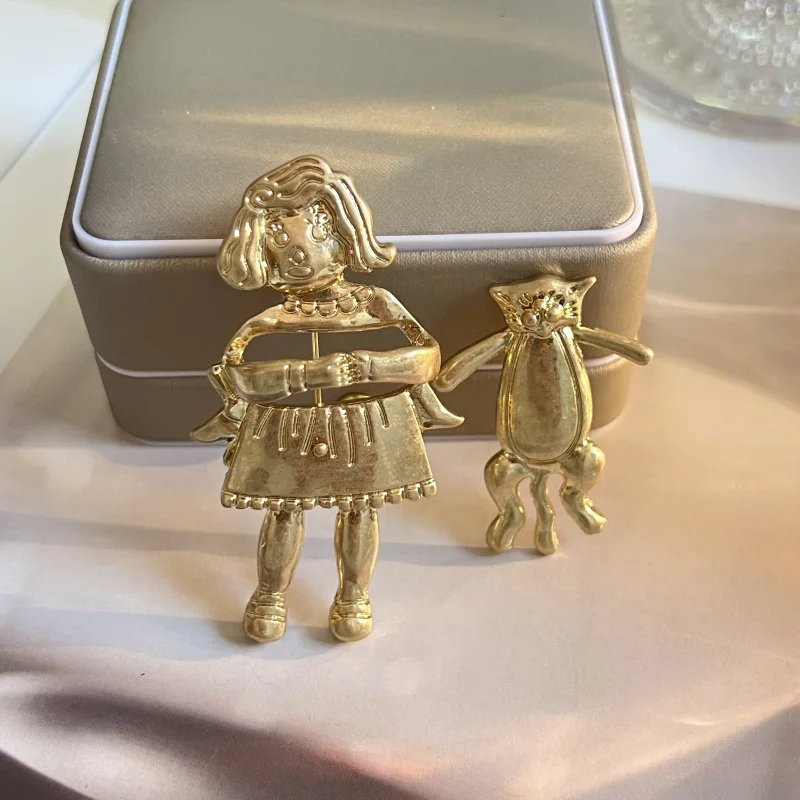 Carino ragazza creativa gatto smontare divertente spilla in metallo per le donne ragazza unica Pin HUANZHI 2024 nuova cena festa gonna cappotto accessorio