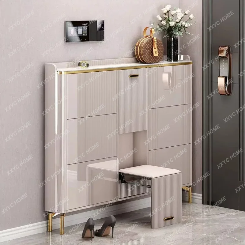 XXBalcony Bench Shoe Rack Shelf Storage Drawers Hidden Shoe Cabinet White Slim  Entrada Hallway Furniture