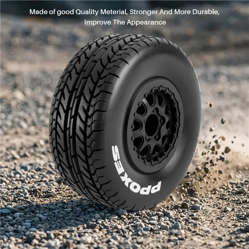 FBIL-4Pcs 112Mm 1/10 Short Course Truck Tire Tyres Wheel With 12Mm Hex For Traxxas Slash Arrma SENTON VKAR 10SC HPI RC Car