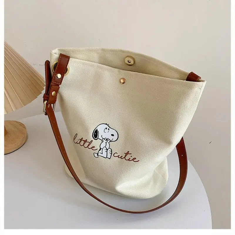 New Kawaii Cute Snoopy Canvas Bag Single Shoulder Crossbody Bag Handbag Cartoon Fashion Ins Birthday Gifts Girlfriend Gifts