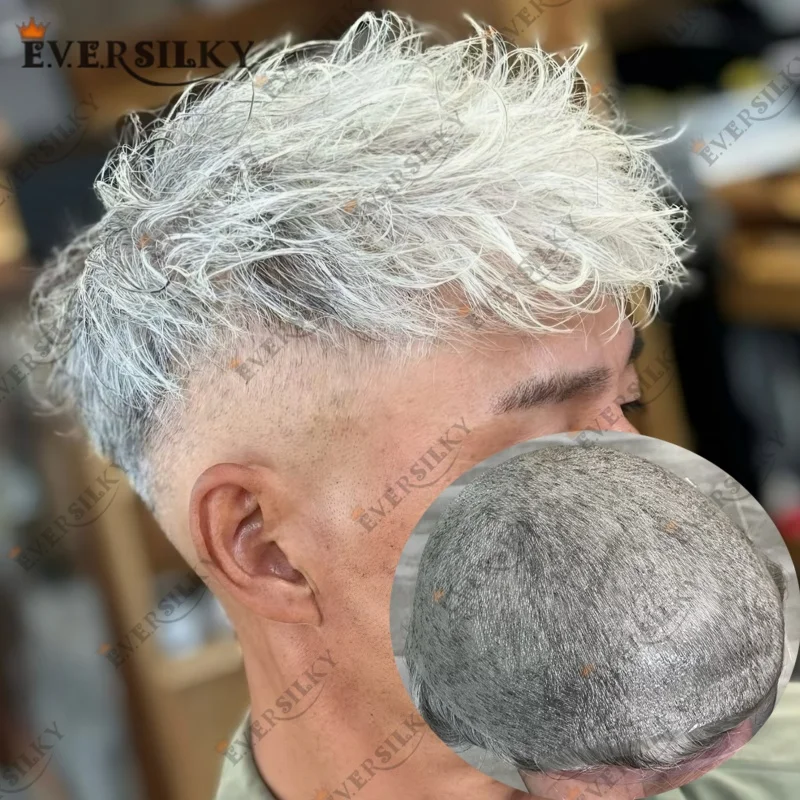 

# 1B50 # 1B65 # 1B80 Самый дешевый мужской парик 0,04 мм, плотность 90%, незаметный капиллярный протез из микрокожи, прочная система полной тонкой кожи