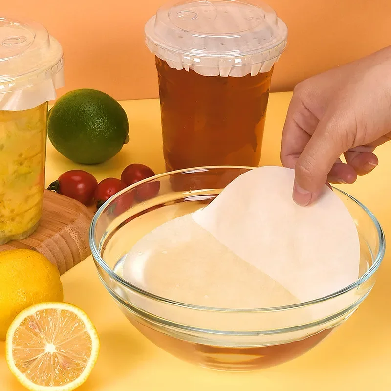 

400pcs Round Milk Tea Cup Leak-proof Paper Takeaway Disposable Packaging Sealing Coffee Spacer Papers