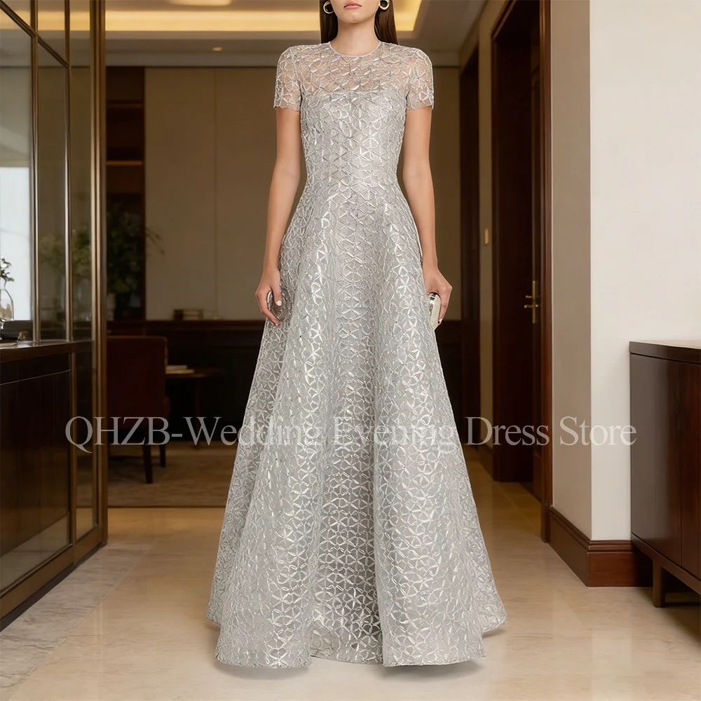 

Customized Elegant Long Silver Evening Dresses for Special Occasions Floor-Length A-Line Women Gala Prom Party Gala Gowns 2026