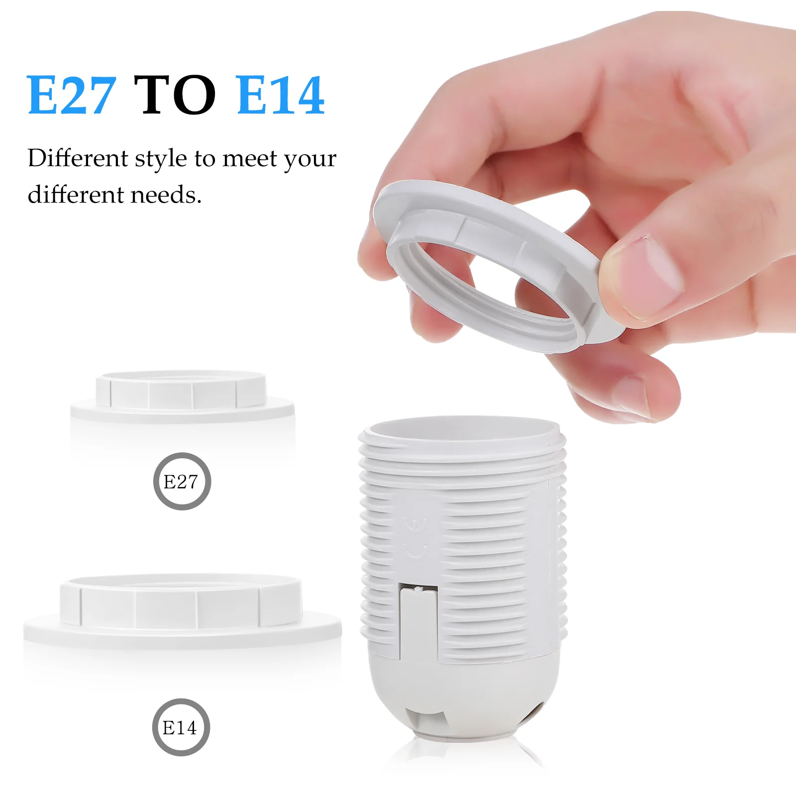 15 Pcs Light Bulbs Holder Fixing Ring Lamp Shade Adapter Adaptor Rings Lampshade Parts for Table Repair Socket Kit