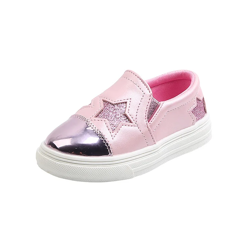 Girls Shoes Children Casual Shoes Boys Girls Fashion Sequin Skate Shoe Autumn School Running Kids8 Shoes Slip OnLeather Sneakers