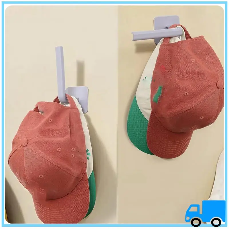 

Latest 6Pcs No Punching Baseball Cap Hat Rack Wall Mounted Casual Hat Clothing Bathroom Kitchen Bedroom Storage Rack Easy Instal