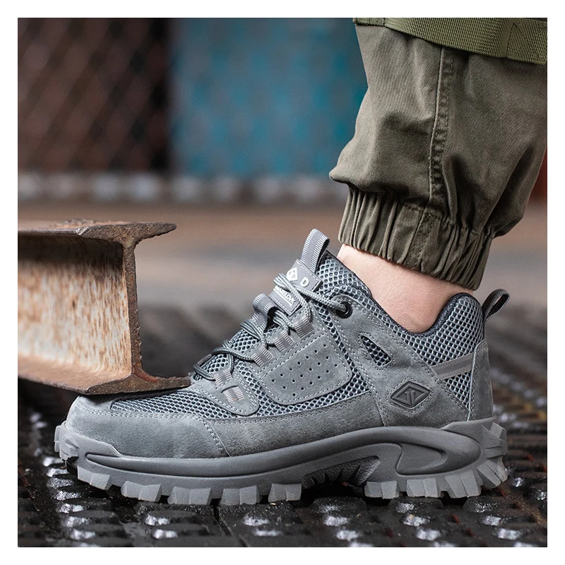 

Мужские повседневные стальные носки, рабочая защитная обувь, летние дышащие рабочие безопасные ботинки, уличные кроссовки, защитная обувь
