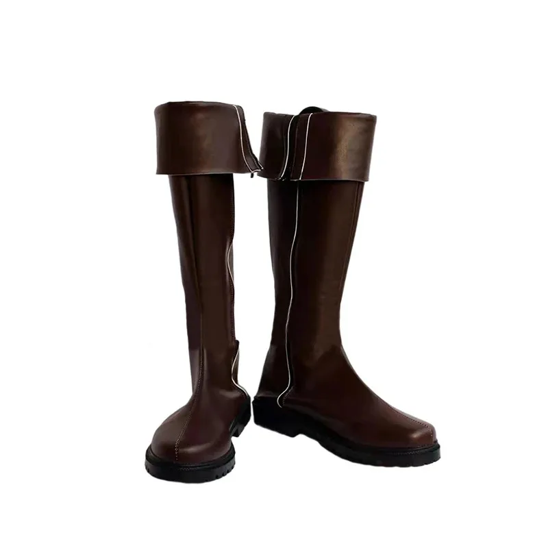 أحذية أنيمي Hellsing Alucard التأثيرية للرجال والنساء أحذية جلدية بنية داكنة دعائم لعب الأدوار في الهالوين