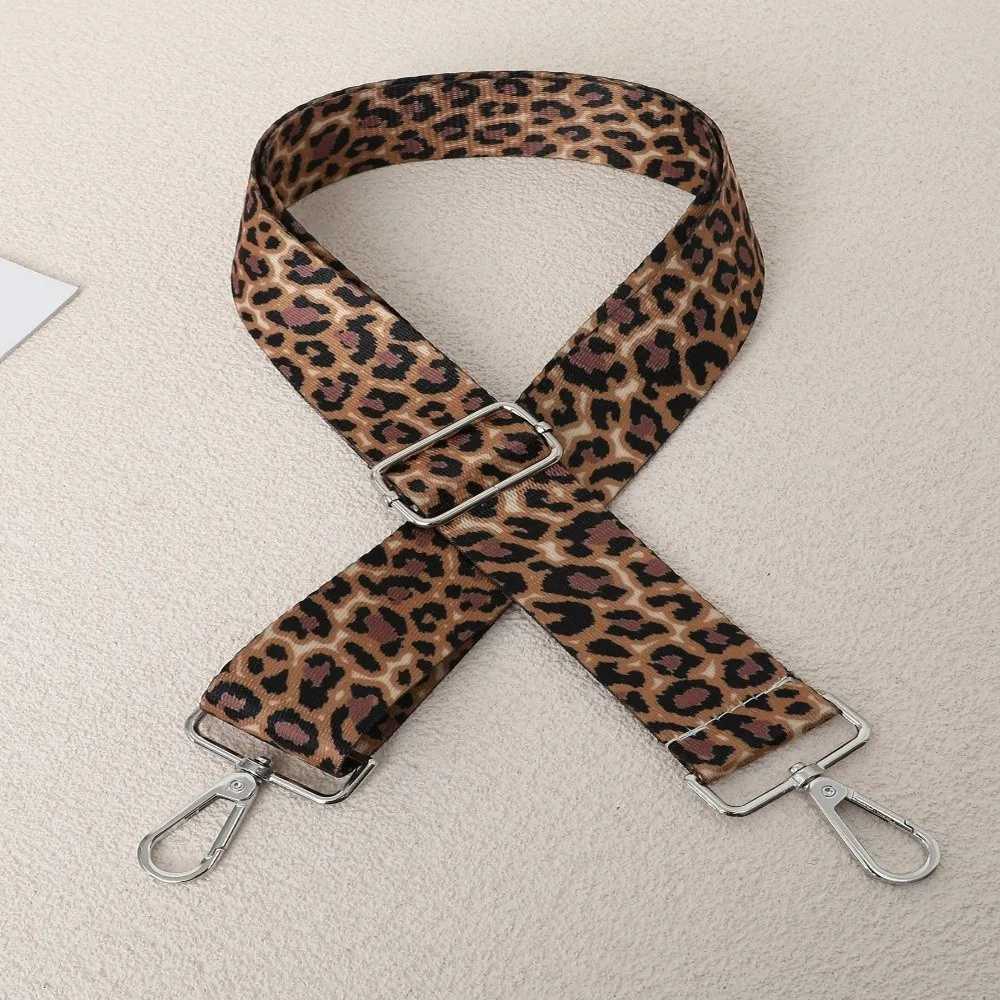 New 3.8cm Width Crossbody Strap Durable Polyester Leopard Print Strap Adjustable 70-120cm Wide Shoulder Strap Bag Accessories