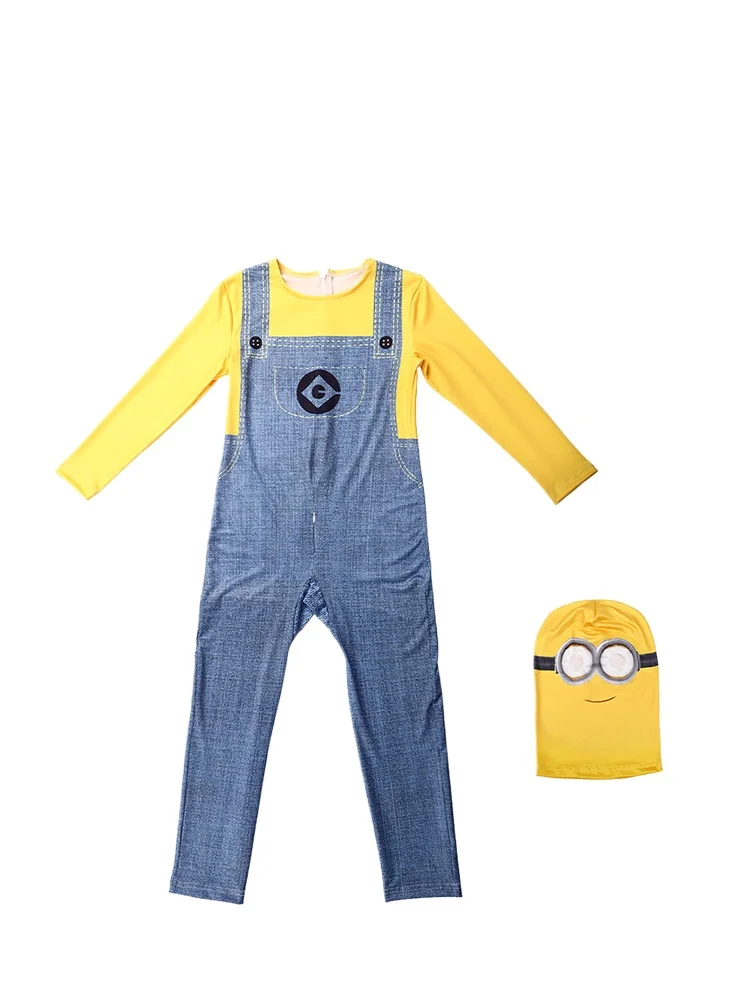 Costumes de Minion de ixd'Halloween pour Adultes et Enfants, Petit Homme Jaune Cosplay, Dessin Animé Amusant, Habillage Magique, Tenue de Papa Voleur