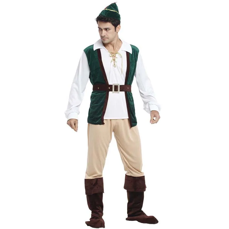 Carnival Halloween Forest Prince Hunter Cosplay Clothes Adult Man Robin Hood Peter Pan Costumes