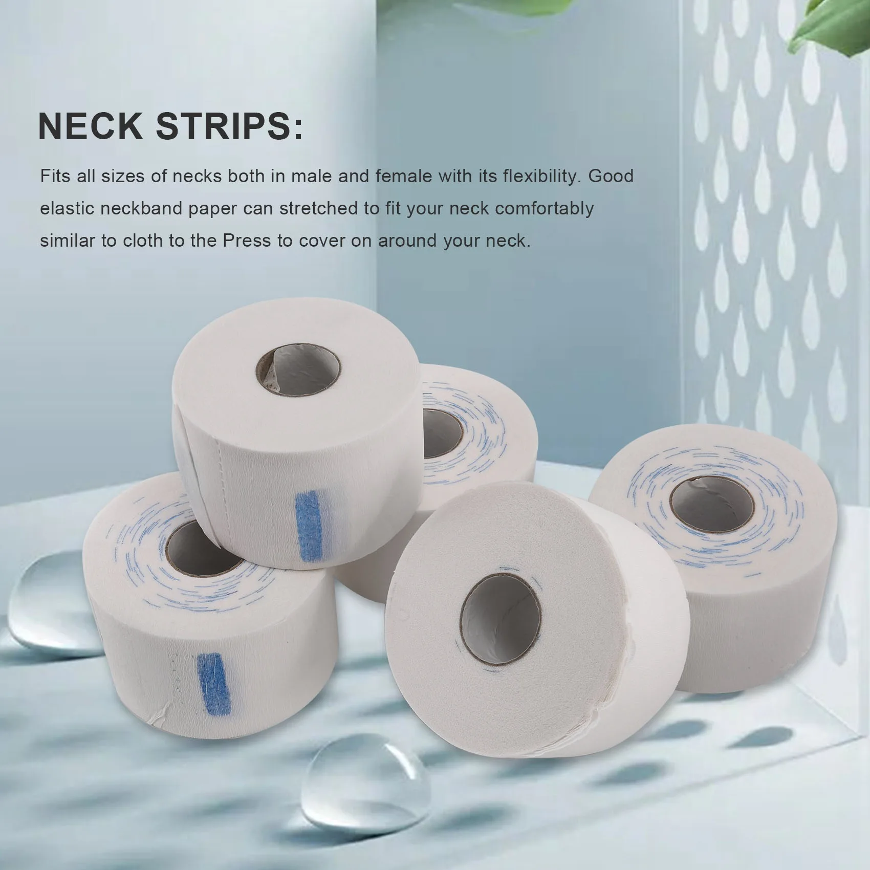 BAAO-5 pescoço corte de cabelo colar babados tira rolo papel higiene salão barbeiro eliminar