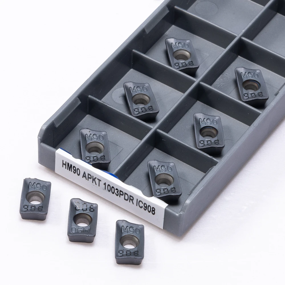 High Precision Lathe Milling HM90 APKT1003 IC908 Indexabl Cutter Turning Tool Carbide Insert For CNC Parts APKT 1003