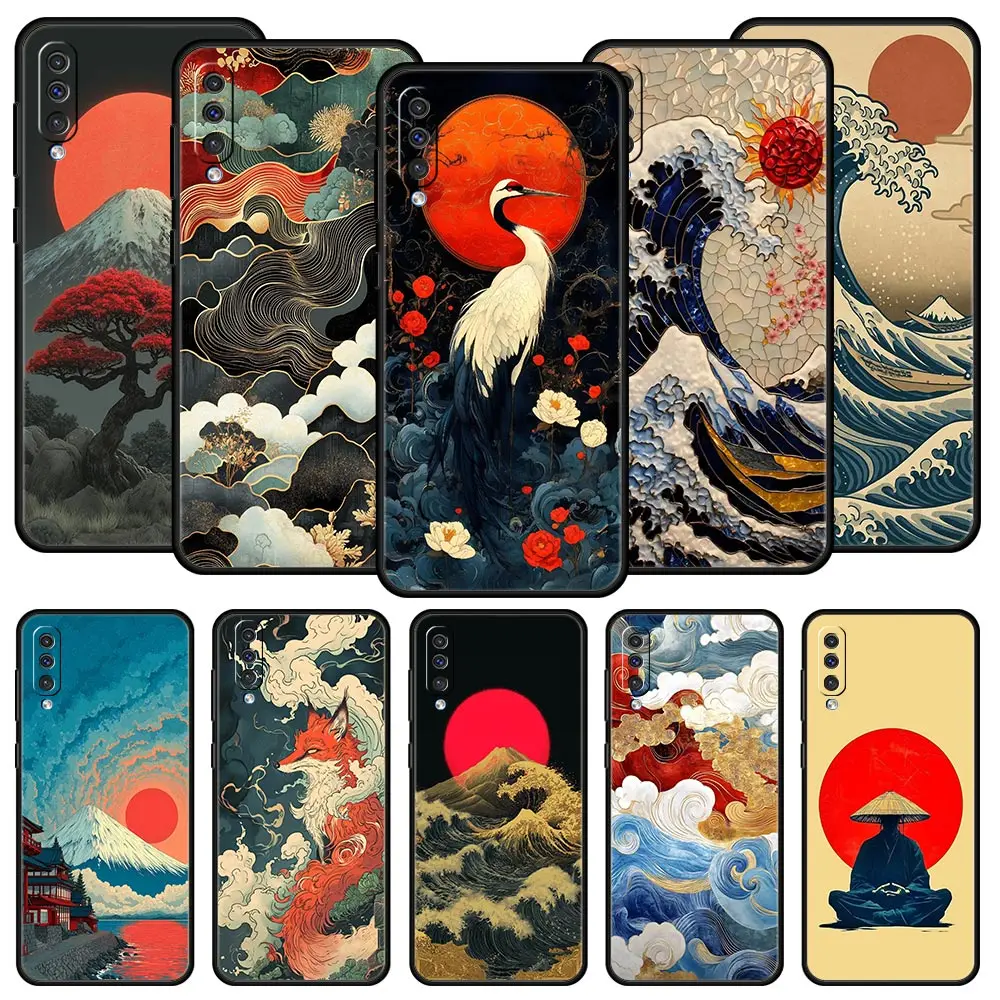Japanese Style Art Japan Case For Samsung A26 A36 A56 A54 A52 A50 A70 A40 A12 A14 A16 A22 A24 A42 A34 A32 5G A04s A06 5G Cover