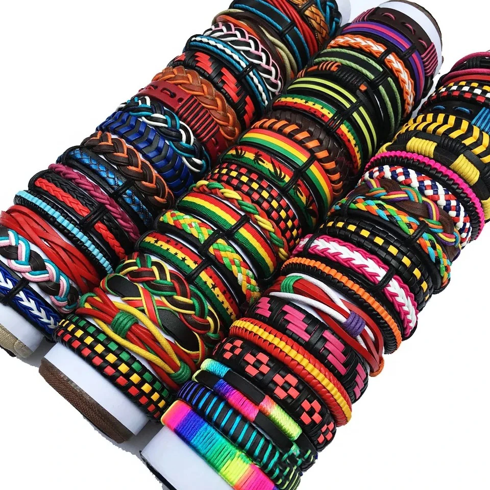 5 Stück/Set Vintage-Lederarmbänder mit Charms für Damen, verschiedene Modelle, verstellbare Armbänder, Herrenmode, Party-Schmuck, Accessoires. – Detail 4
