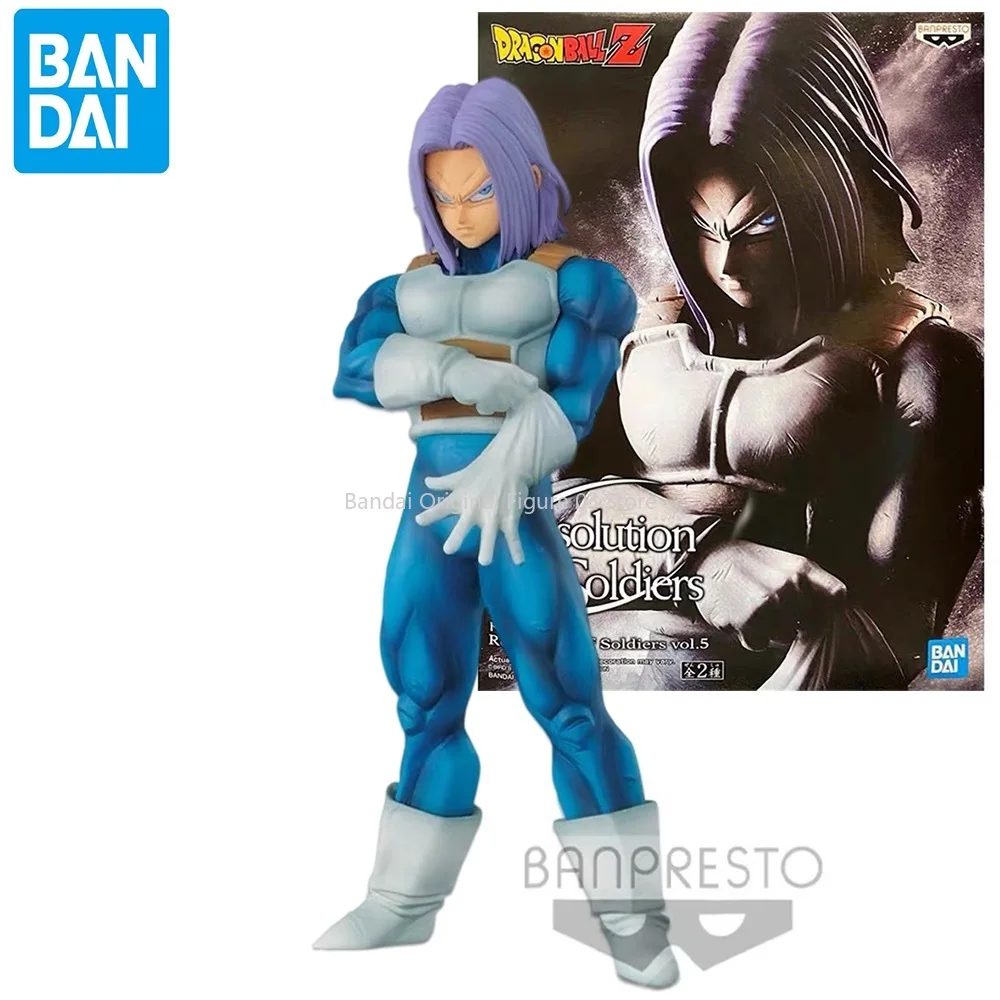 

Bandai Original BANPRESTO Anime Dragon Ball Z ROS Resolution of Soldiers Trunks Action Figure Collectible Model Toys