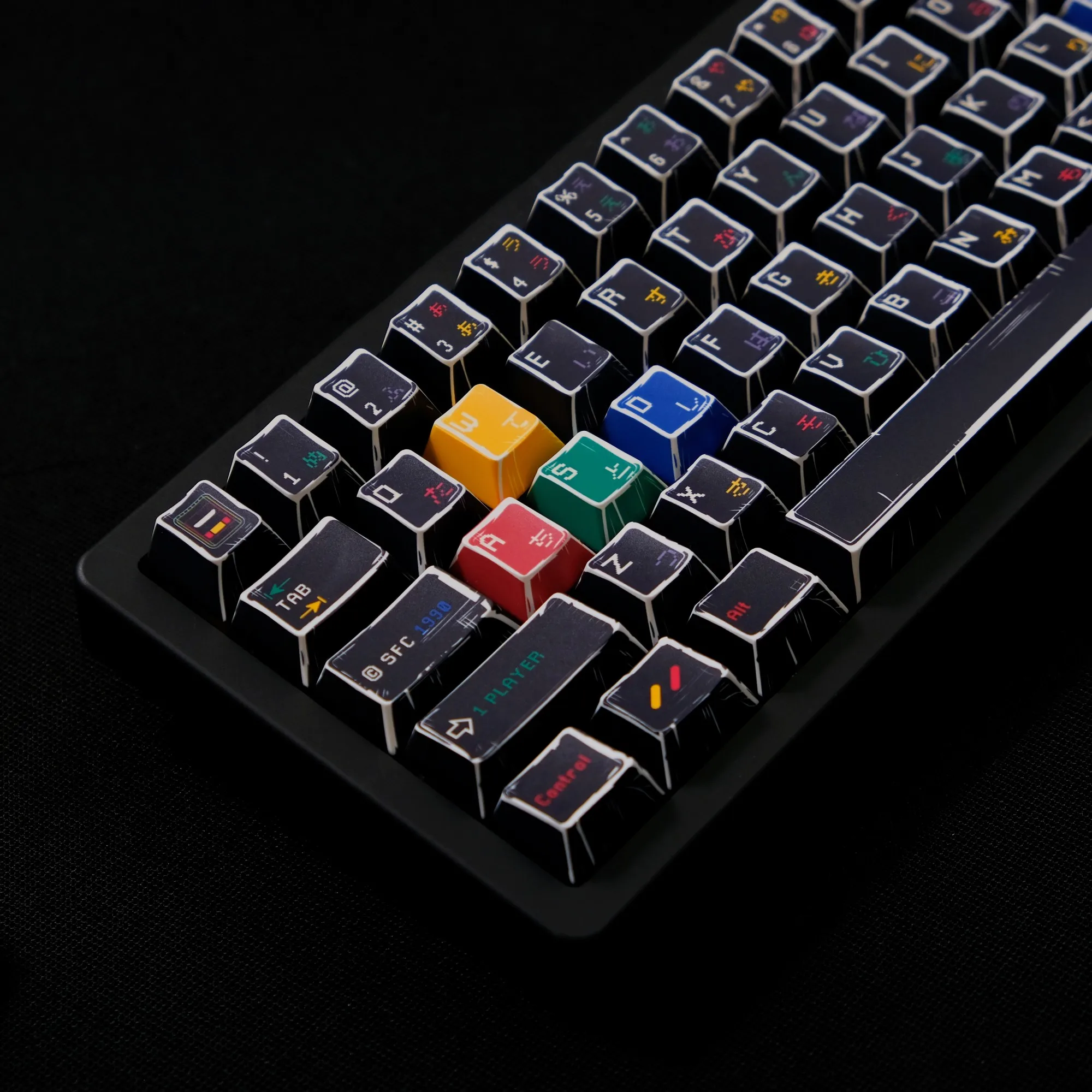 PBT Keycaps Cherry Profile Comic SFC Theme Keycap Retro Game For Mechanical Keyboard Alice Split Spacebar Custom DIY Gamer FC