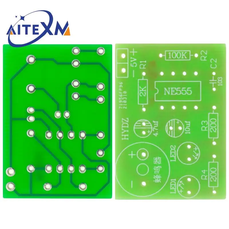 NE555 Multivibrator Kit NE555P Steady-state Circuit Dual Flash LAMP DIY Training Maker Student Lab DIY Learing Kit for Arduino