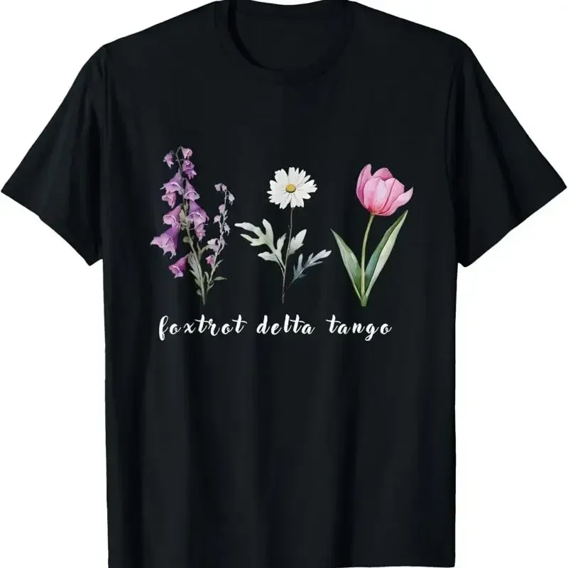 Retro Foxtrots Deltas Tangos Flower T Shirt