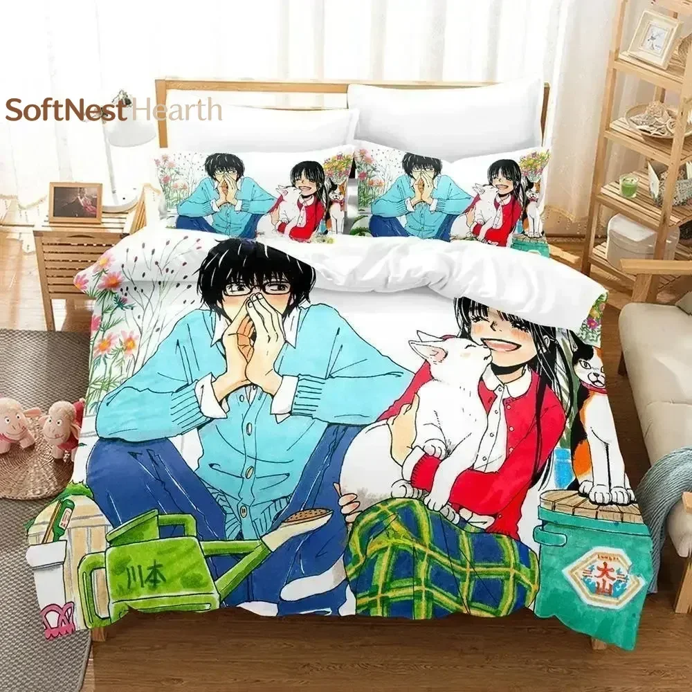 2026 March Comes In Like A Lion Bedding Set Cartoon Anime Three-piece Set Adult Kid Bedroom Duvetcover Sets Kawaii Luxury Beddin