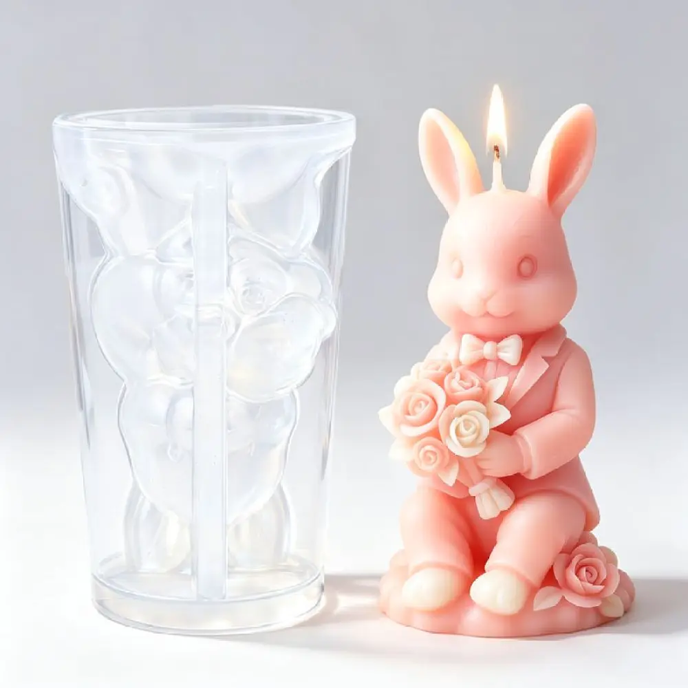 Rabbit Silicone Mould For Candle Making Handmade Plaster Aroma Diffuser Stone Craft Home Decoration Wedding Favor Tool