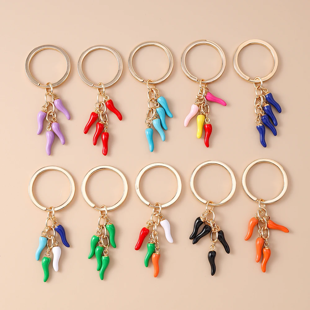 Cute Simulation Chili Keychain Women Girls Pepper Key Ring Pendants for Handbag Decor DIY Handmade Key Chain Jewelry Gifts