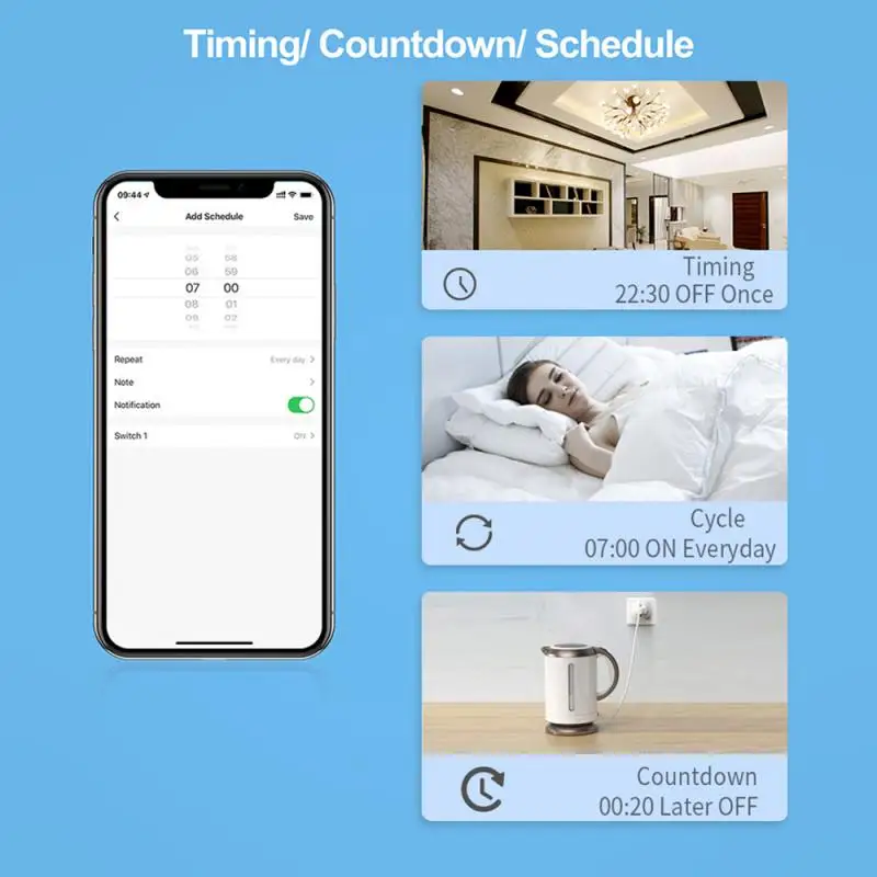 Smart Mini 16A WiFi Switch for Controlling Lights and Appliances