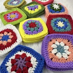 DIY Crochet Doilies Square Table Mats Decoration Handmade Crochet  9cm Clothing patch Clothes Hat Headgear Accessories 40pcs/lot