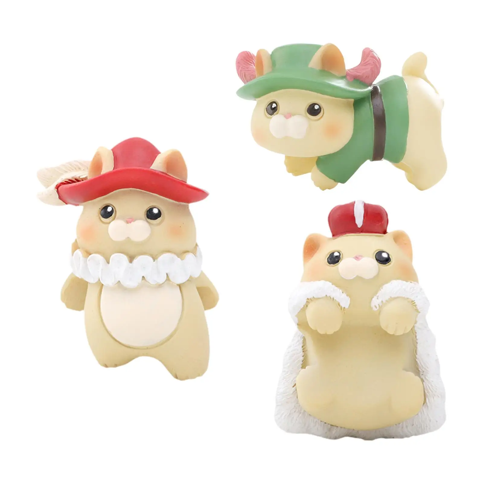 Cat Figurine Decorative Aquarium Ornament Cute Animal Figurines for Flower Pot Aquarium Landscape Bonsai Fairy Garden Decoration