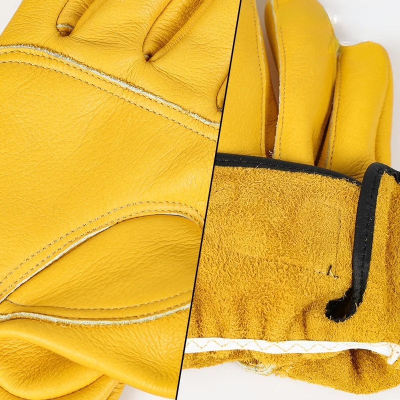 Work gloves cowhide leather workers work welding safety protection garden sports motorcycle driver wear-resistant gloves