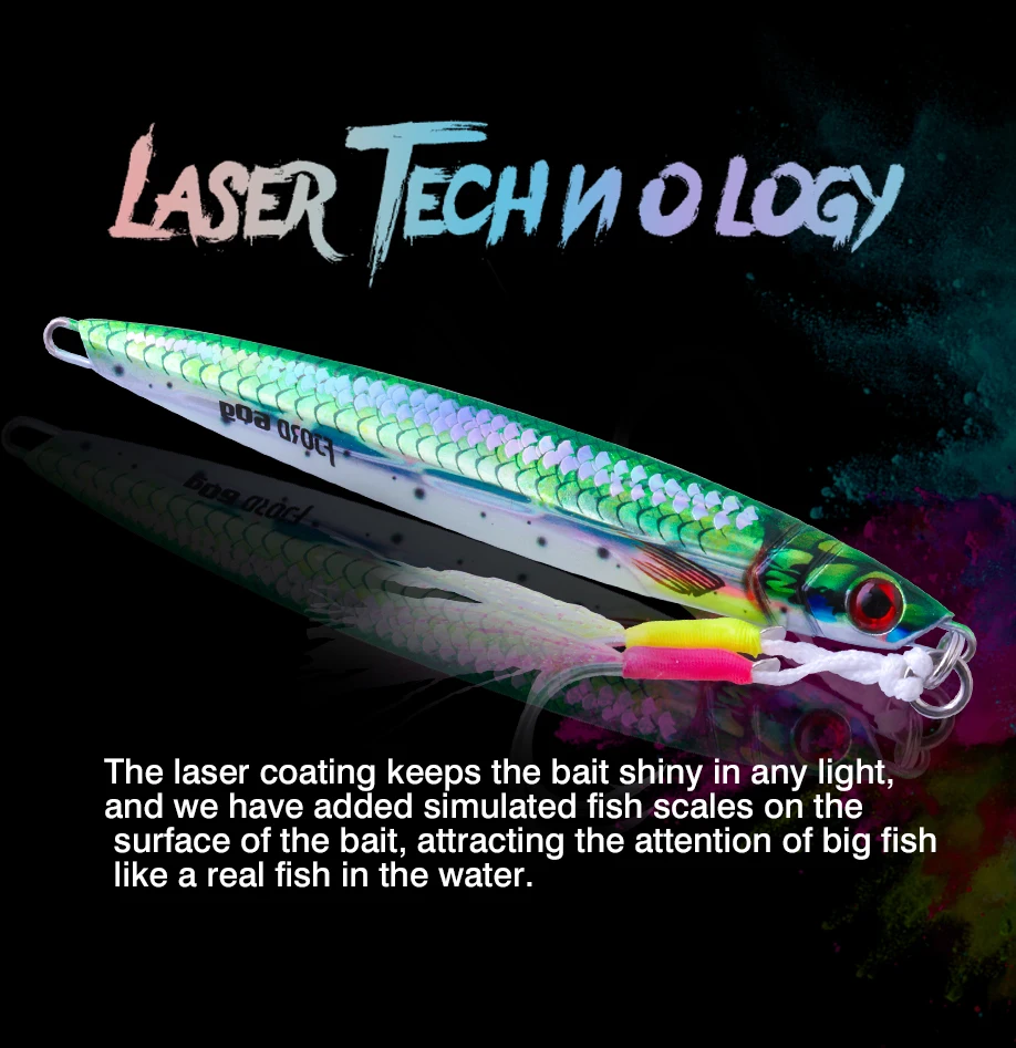 FJORD 3D-Druck Metall Jig Night Glow Vertical Jig 40g 60g 80g Laser Strong Glow Seide UV Punkt Hecht Haken Angeln Köder Versorgung – Detail 3