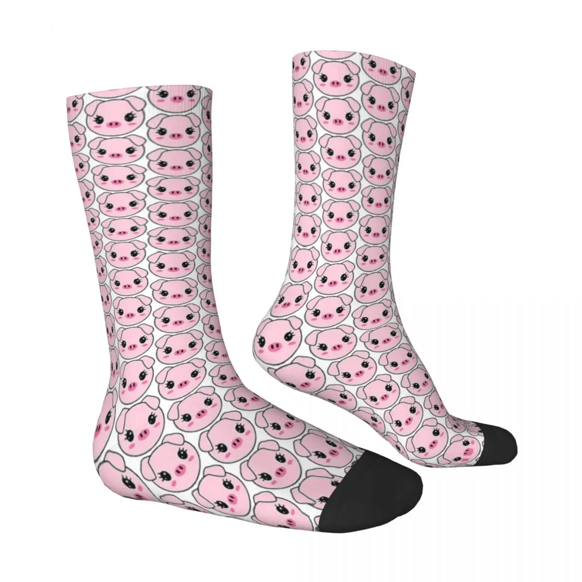 Cute Pig Animal Pink Piggy Face Men Women Socks Cycling Novelty Spring Summer Autumn Winter Stockings Gift