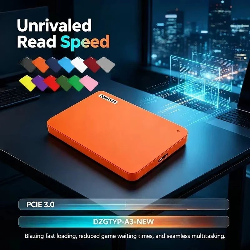 [Brand+] New Original A3 Pink/Orange/Wind Red Portable External HDD USB3.0 High Speed Storage 500GB-4TB Black For PC Laptop Mac