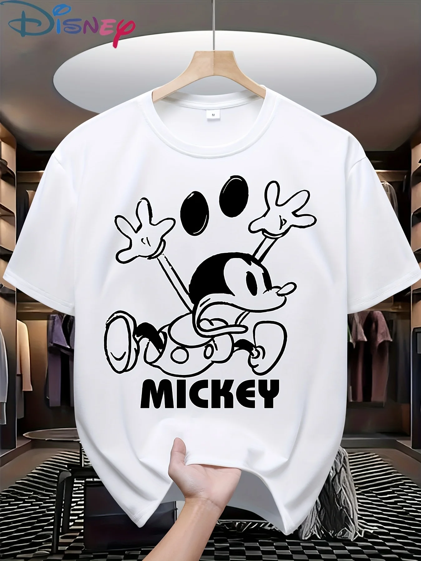 

Summer T-Shirt Cartoon Mickey Mouse Boy Girl Family Parent-Child Clothing Casual Comfortable Oversized Short Sleeve Men Women